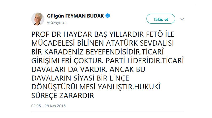 Glgn Feyman'dan 'Haydar Ba' tweeti