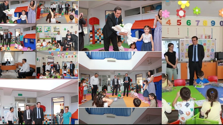 Kaymakam Anaokulunu ziyaret edip, miniklerle sohbet etti