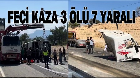 Feci kaza otobs kamyonla arpt: 3 l 7 yaral