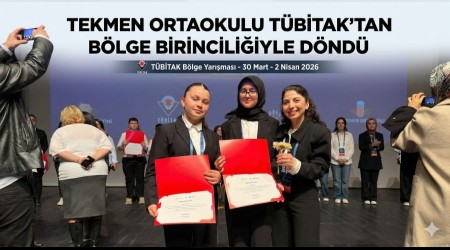 Tekmen Ortaokulu T�bitak�tan B�lge Birincili�iyle D�nd�